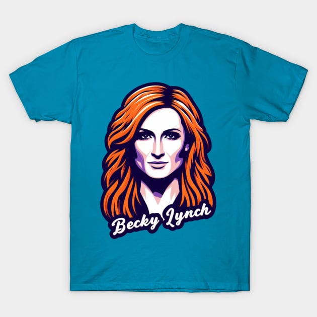 Becky Lynch Portrait T-Shirt by Tiger Mountain Design Co.